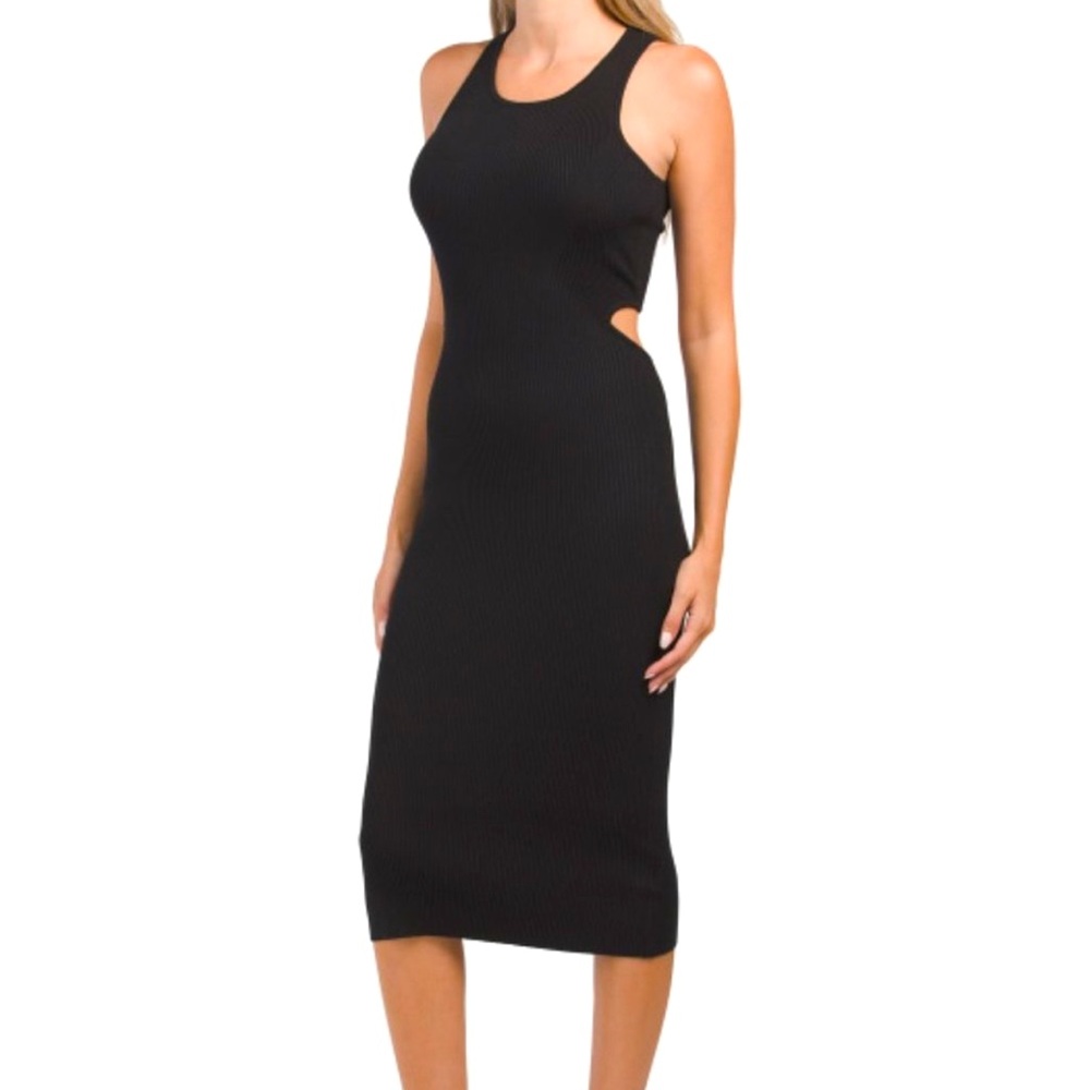 HOUSE OF HARLOW 1960 Compression Knit Midi Dress, black, size M